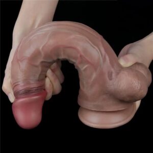 11.5 inch dual layered silicone cock