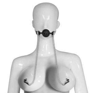 breathable ball gag with something crazy for fckn nipples3